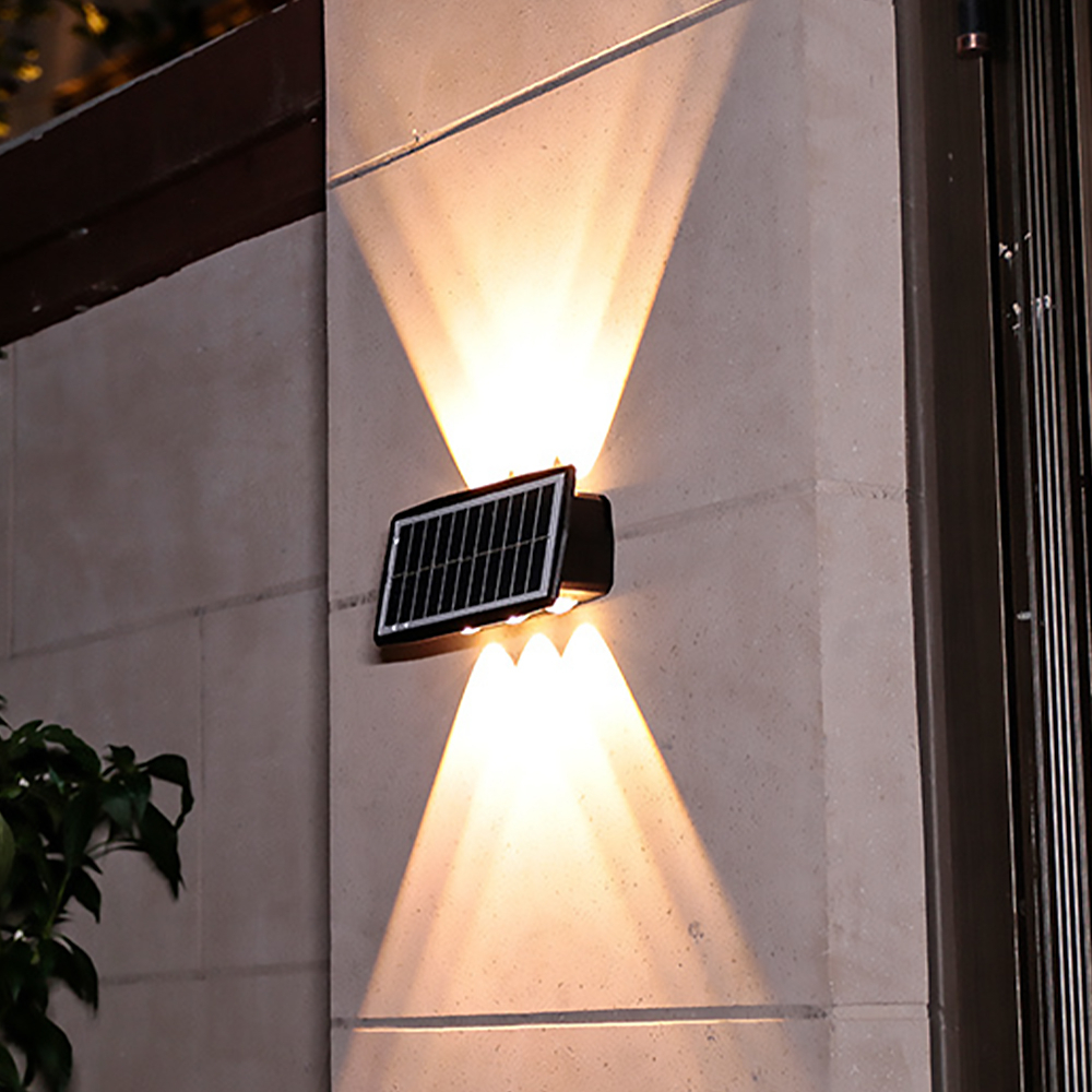 【彩虹百貨】太陽能4LED凸透鏡壁燈 上下壁燈 太陽能燈 LED壁燈 壁燈 戶外裝飾燈 庭院燈 門燈