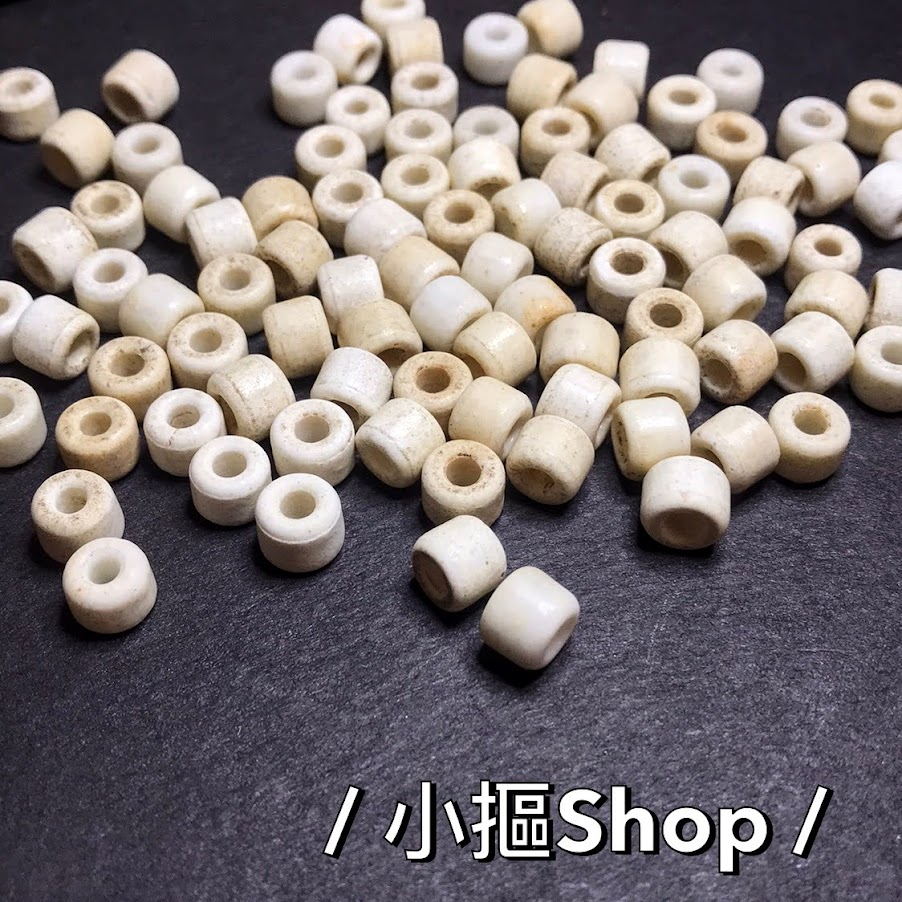 小摳飾品配件/ 非洲貿易珠 非洲琉璃 印度琉璃 /8x6mm非洲手工白色老琉璃珠G98