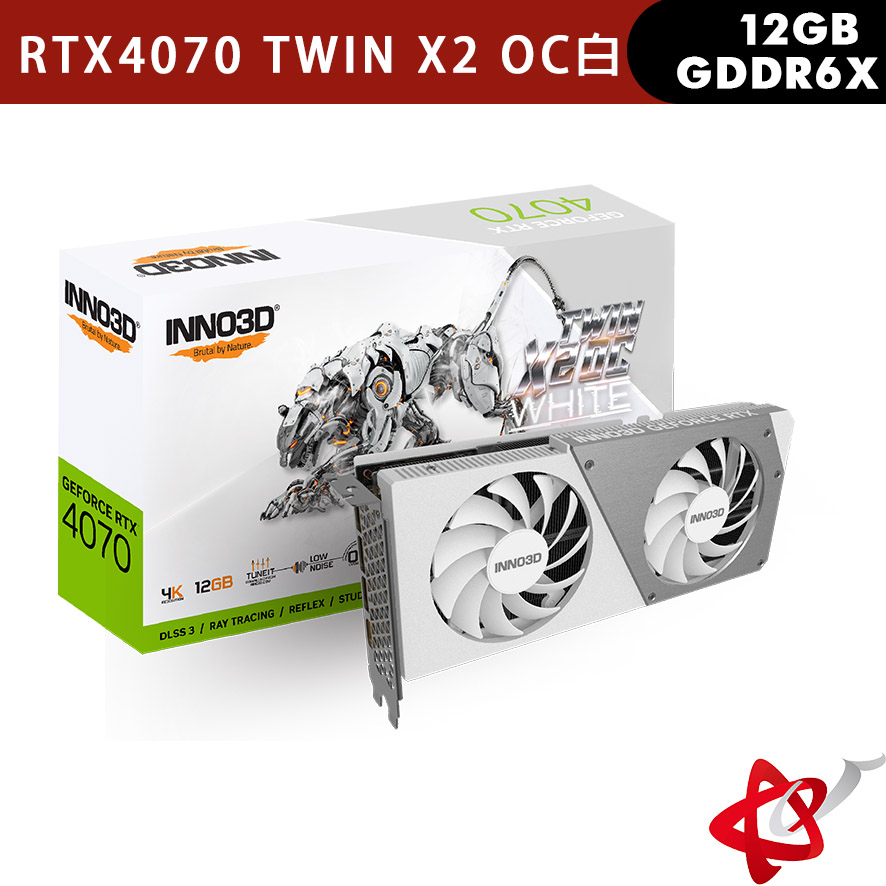 INNO3D映眾 RTX4070 TWIN X2 OC WHITE 12G 顯示卡/8pin/長25cm