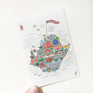 【台南趣】城市地圖系列 明信片 插畫 Nicko Design Studio