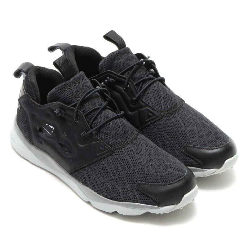 Reebok Furylite Tm (V67734) 黑色 灰底 懶人鞋 免綁鞋帶 運動鞋 跑步鞋 透氣輕量