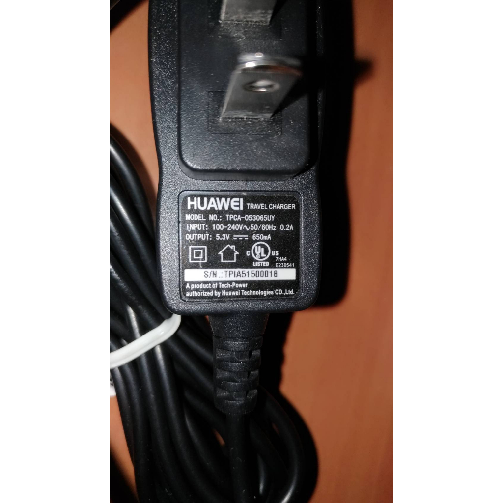 【庫存良品】HUAWEI MINI USB 原廠充電器(TPCA-053065UY) 5.3V, 650mA