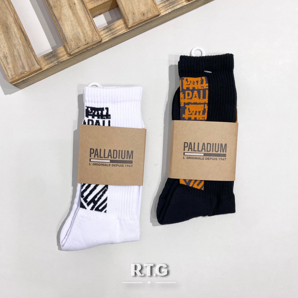 【RTG】PALLADIUM BRAND IMAGE 中筒襪 黑色 白色 小腿襪 圖騰 休閒 男女 SX7300-008