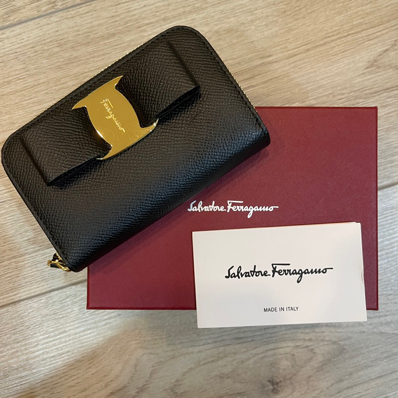 全新正品♡ 台灣專櫃購入 Salvatore Ferragamo 經典款 短夾 名片夾 皮夾 情人節禮物