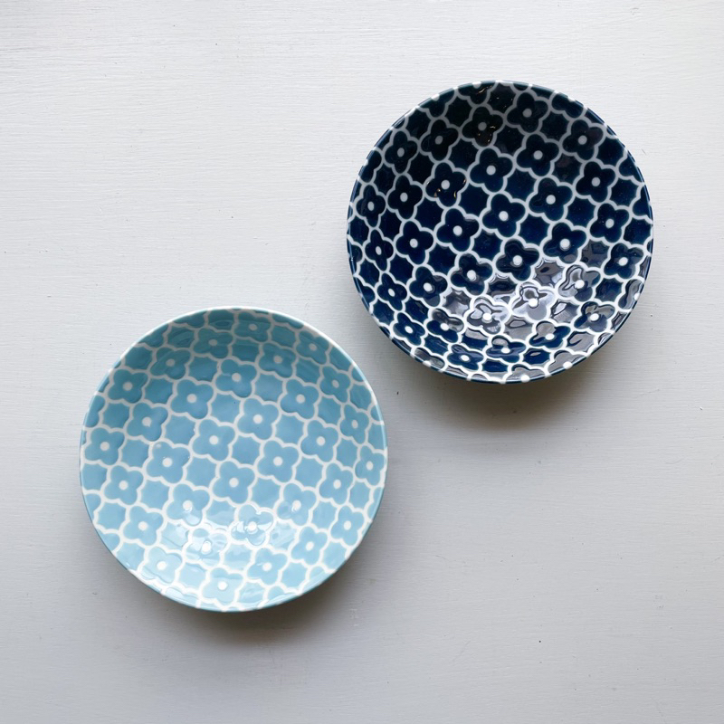 Grandma’s House |日本製🇯🇵輕量萬用缽 有錢窗花紋 質感藍色系 日本碗盤 小菜碟 優格碗 輕量盤子 小盤