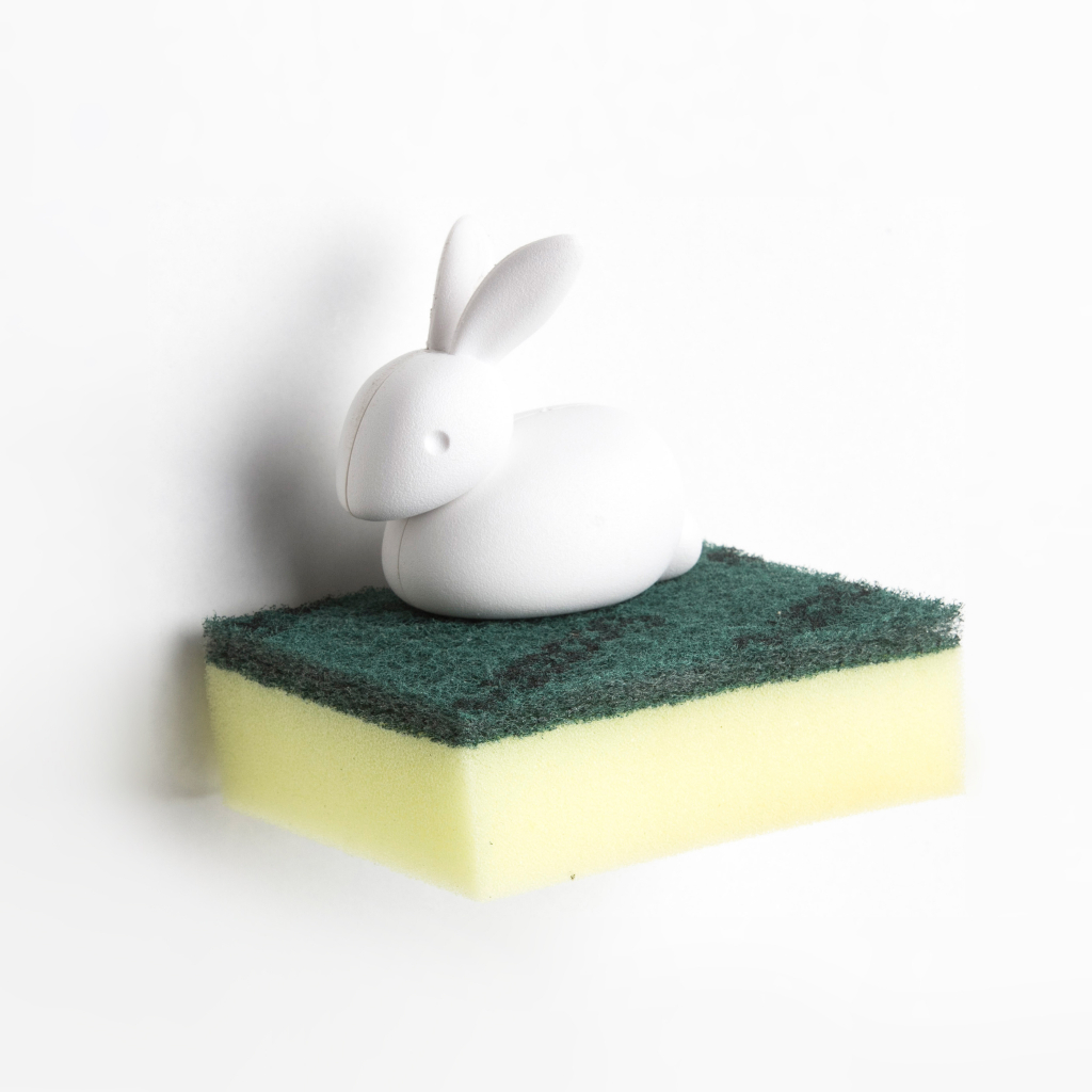 【QUALY】草原白兔-海綿架(附海綿《屋外生活》菜瓜布 海棉刷 海棉架