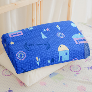 【米夢家居】夢想家園系列-乳膠、記憶工學大枕專用100%精梳純棉工學枕布套(深夢藍)