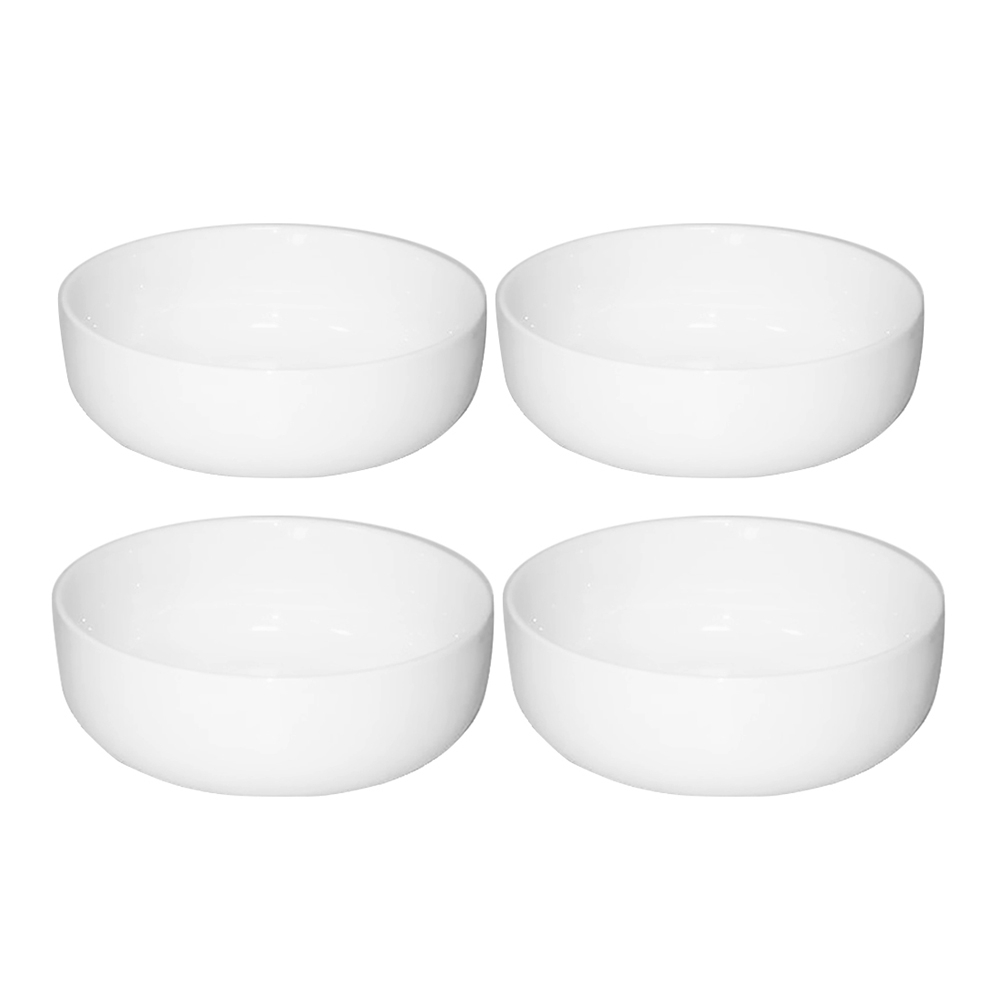 【YU Living】白瓷餐碗四件組 飯碗 湯碗 圓碗 350ml個 (白色) [折扣碼現折]