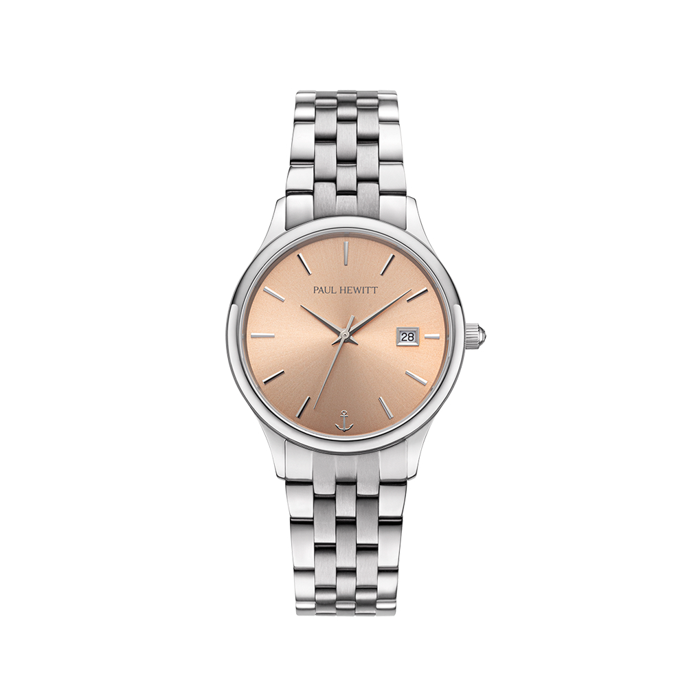 PAUL HEWITT德國船錨造型品牌手錶 | ONDAT 系列女錶 - 銀色系列-玫瑰金錶面 36mm