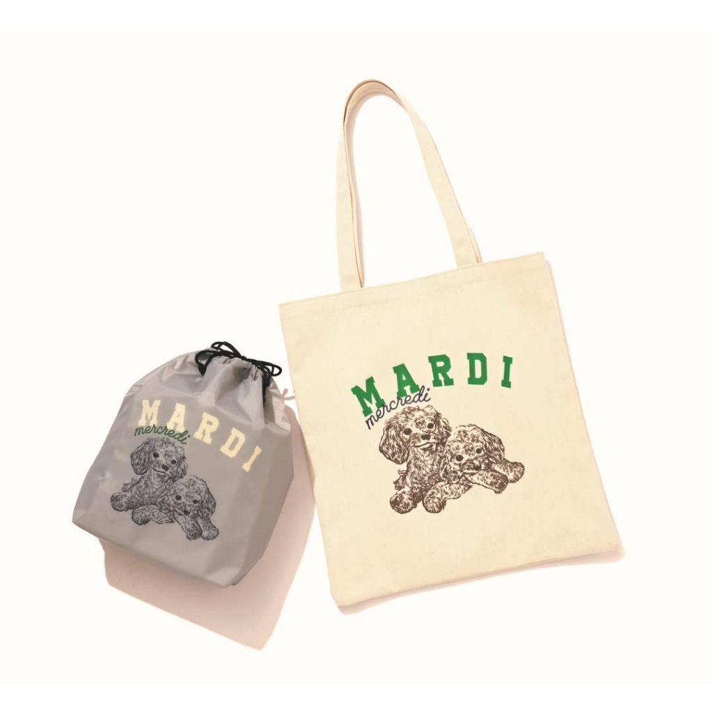 ☆Juicy☆日本雜誌附錄韓國品牌 Mardi Mercredi 托特包 環保袋 購物袋+ 保溫包 保冷束口袋 7118