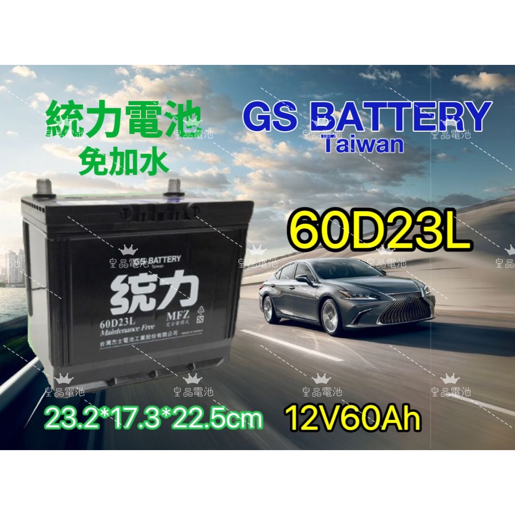 GS統力汽車電池 免加水60D23L