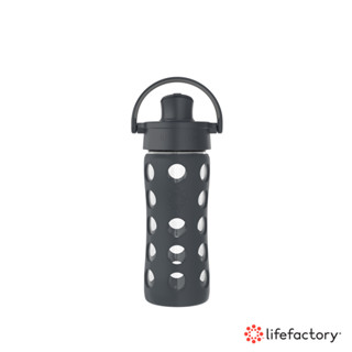 【lifefactory】黑色 掀蓋玻璃水瓶350ml(AFCN-350-BK)