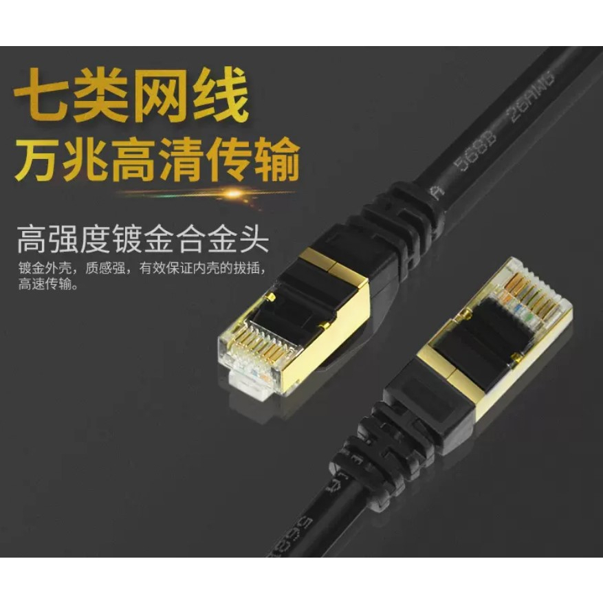 NAS 專用 10Gbps CAT.7 CAT7 高速網路線 LAN RJ45 黑色 互聯網排線 1.5m 米