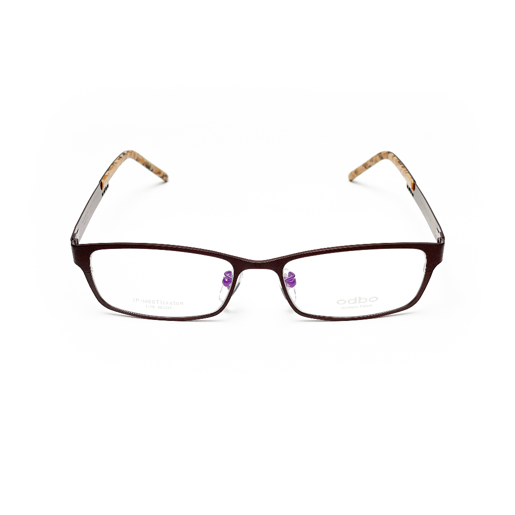【全新特價】odbo 鈦金屬光學眼鏡鏡框 1179 C3E 消光咖啡色 輕量化無螺絲設計