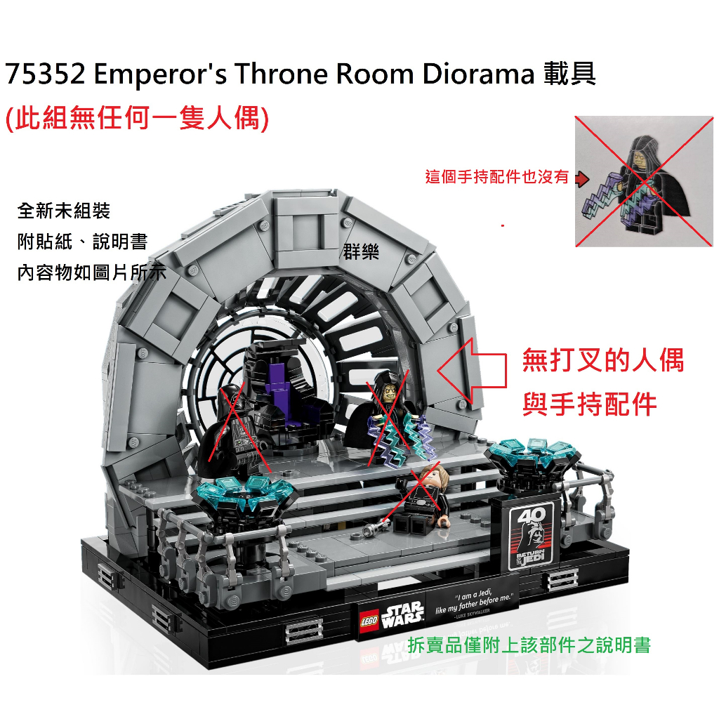 【群樂】LEGO 75352 拆賣 Emperor's Throne Room Diorama 載具
