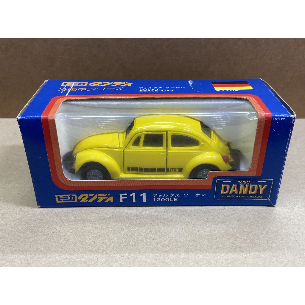 Tomica DANDY 日本製 no.F11 VOLKSWAGEN 1200LE 黃色 金龜車 絕版