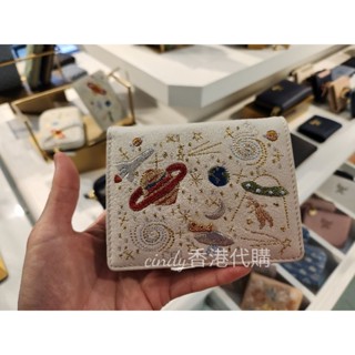 cindy香港代購，bauhaus tough salad真皮星球刺繡短夾