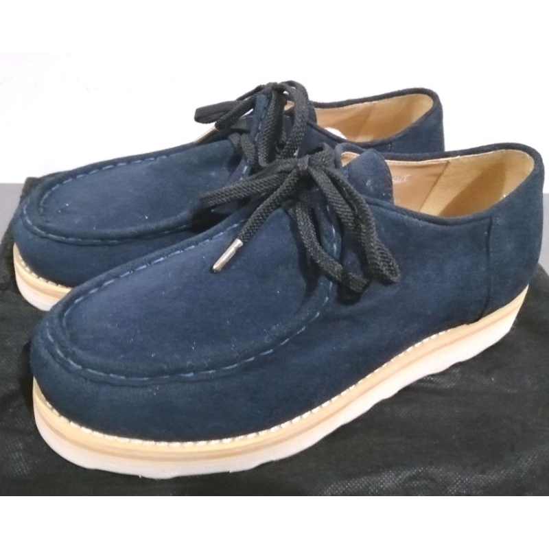 BRIDGE 麂皮 袋鼠鞋 帆船鞋 袋鼠靴 休閒鞋 (深藍色)
