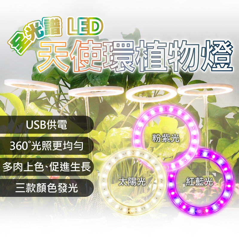 『亮亮燈飾』植物燈/天使環/植物生長燈/多肉植物/全光譜/LED/植物補光燈/補光燈/E27/植物燈泡