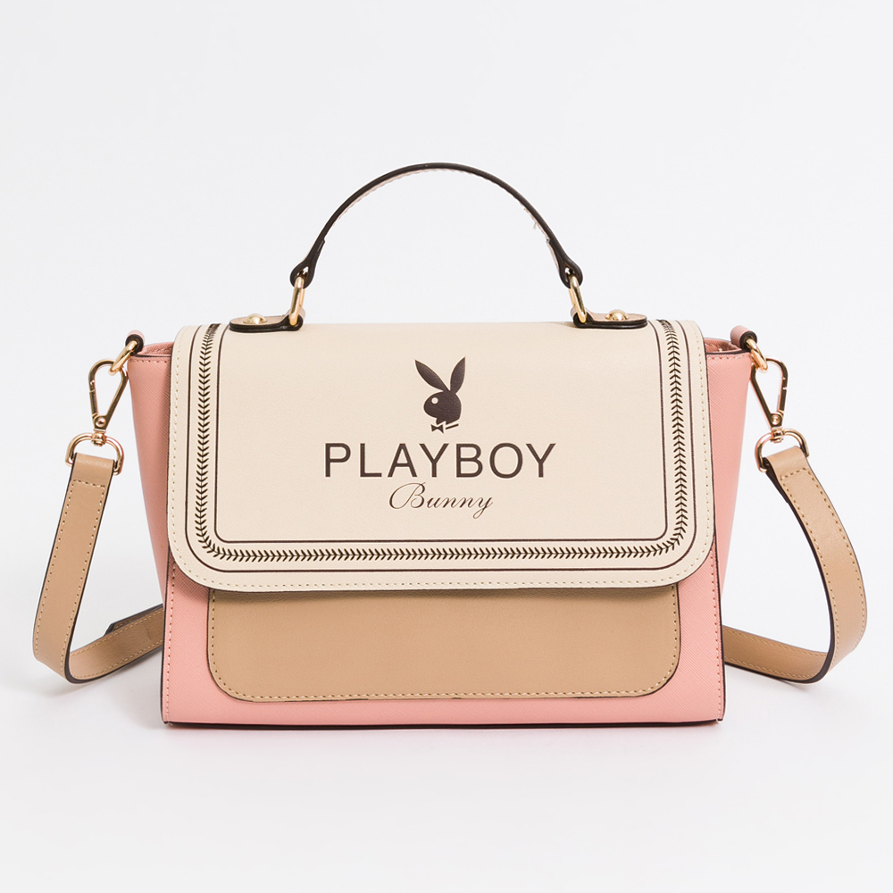 PLAYBOY - 翻蓋斜背包 Viva+系列 - 粉色