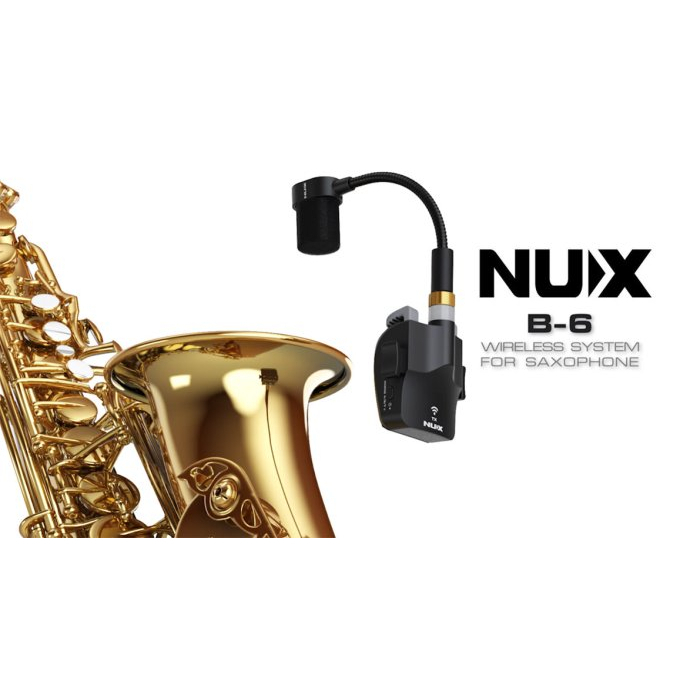 【現代樂器】現貨免運！NUX B-6 無線麥克風系統 薩克斯風/管樂用 附充電收納盒