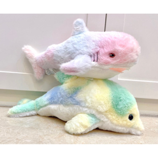 60cm鯊魚娃娃、可愛彩色海豚、彩色鯊魚.鯊魚娃娃 36cm