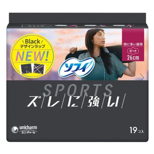 【日本預購】日本製Unicharm蘇菲SPORTS系列衛生棉26cm(19入) 生理期也可以好好運動了！