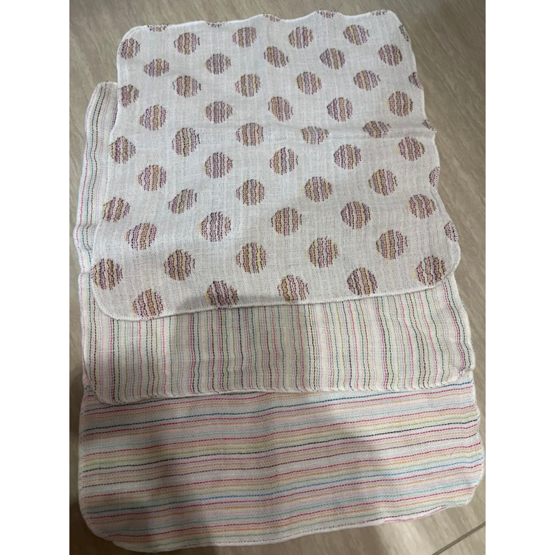 日本 朵茉麗蔻 3條一起今治小方巾 紗布巾 嬰兒 手帕