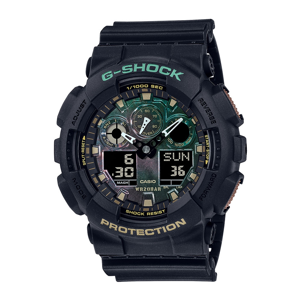 CASIO卡西歐 G-SHOCK 強悍仿鏽 粗曠堅韌 雙顯系列 GA-100RC-1A_51.2mm