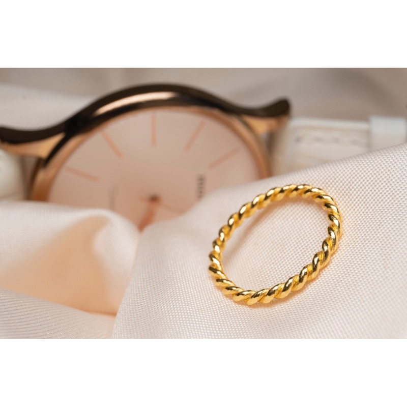 法式簡約🇫🇷麻花9999純金戒24K Pure gold 9999 French style twisted ring