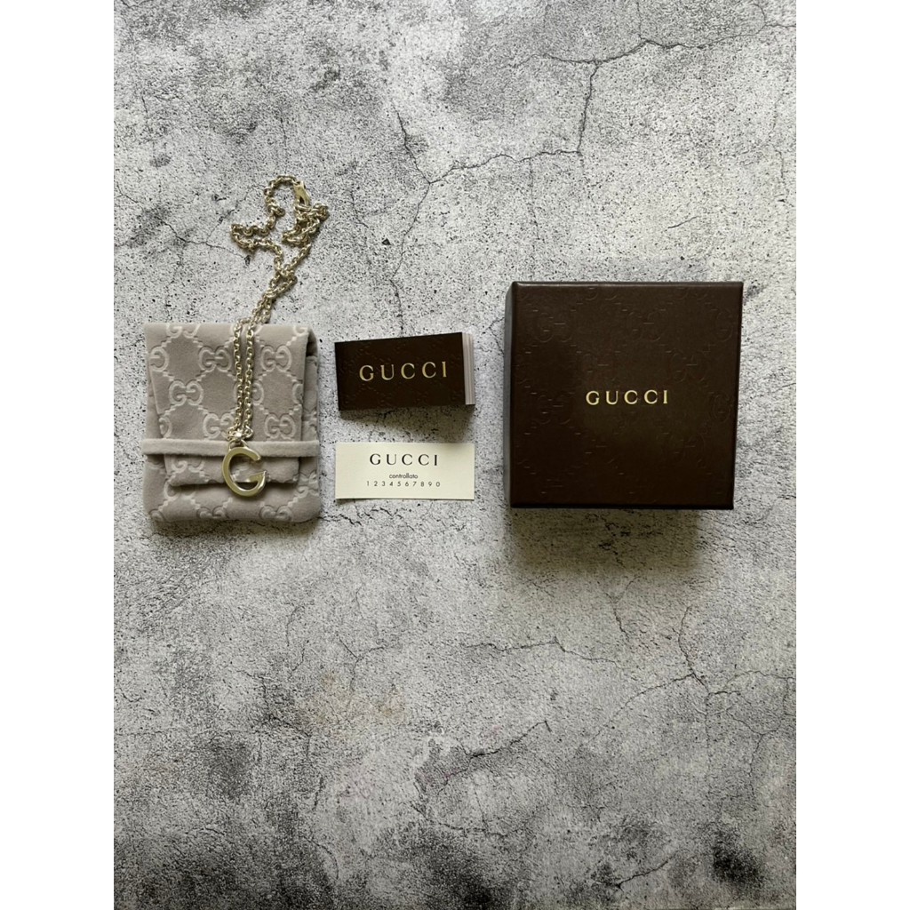 【專櫃品牌】GUCCI 古馳 925純銀 G字母項鍊 (used)