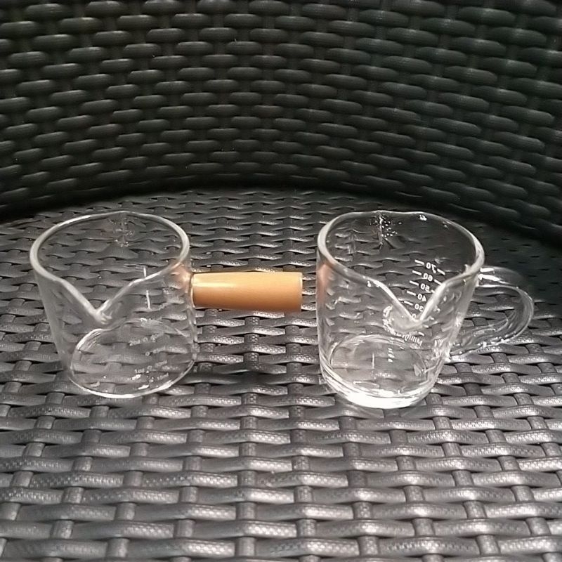 Espresso雙嘴 加厚玻璃量杯 雙頭 盎司杯 刻度70ml義式咖啡機 濃縮杯牛奶杯台灣現貨