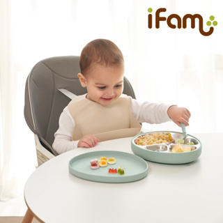 ifam兒童餐具 韓國 幼兒(304)不鏽鋼餐盤 兒童學習餐具 寶寶矽膠吸盤式學習碗 餐具組 嬰幼兒學習湯匙