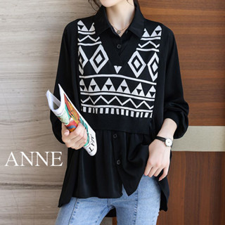 ANNE｜出清中｜240降160｜ 女民族風圖騰襯衫式半身裙【AT10141】半身裙 孕婦裝 孕婦上衣 襯衫裙 長袖上衣