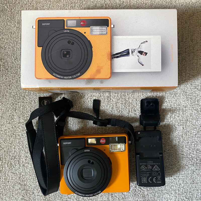 二手徠卡leica相機拍立得橘色款/通用富士底片