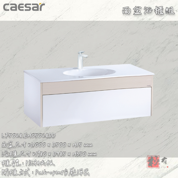 🔨 實體店面 可代客安裝 CAESAR 凱撒衛浴 LF5028 - EH05028DD 面盆浴櫃組