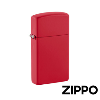 ZIPPO 窄版紅色啞漆(素面)防風打火機 經典素面 官方正版 現貨 禮物 送禮 刻字 客製化 終身保固 1633
