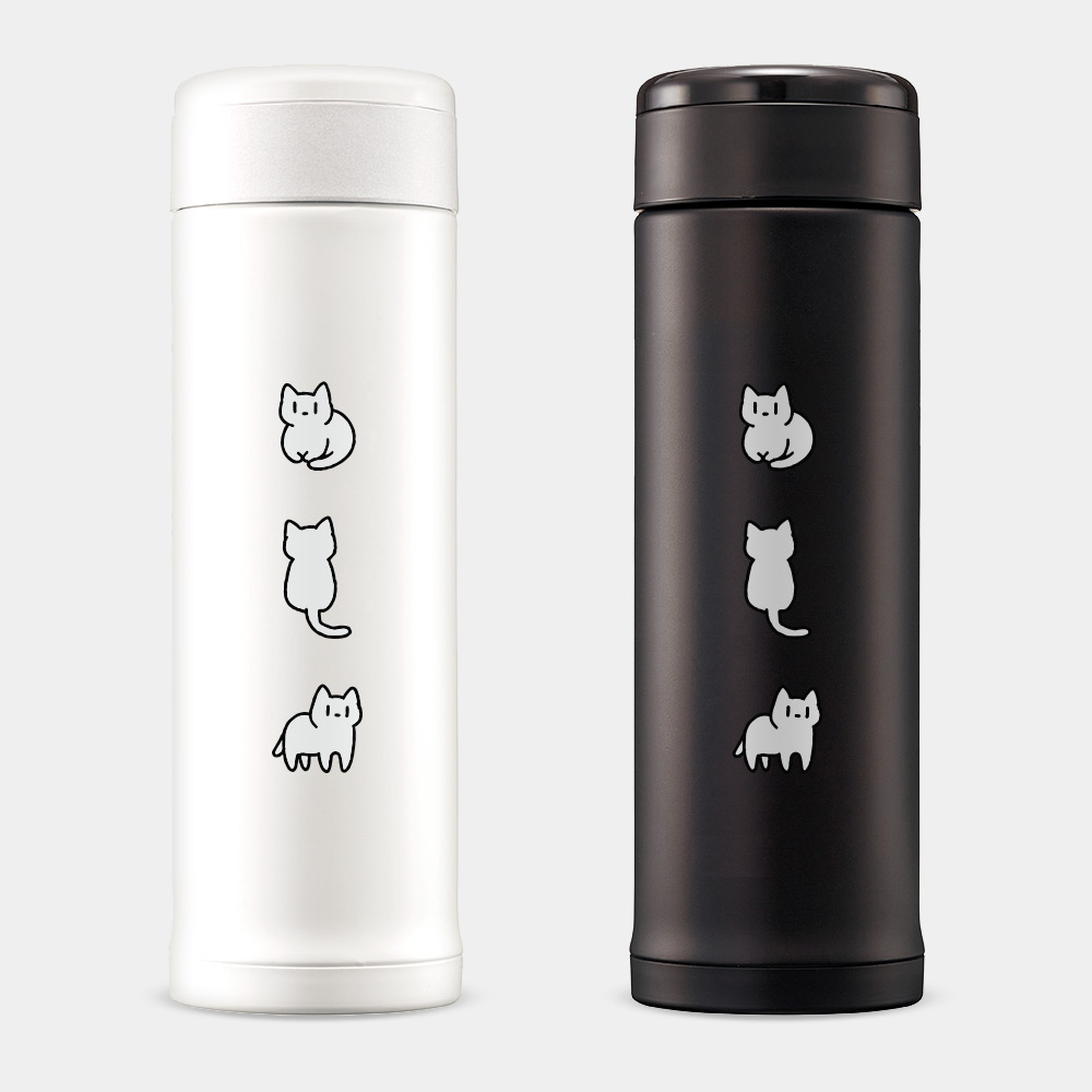 【滿千免運+象印原廠公司貨】三種姿勢的貓咪 logo 圖像 象印不鏽鋼 保溫瓶 保溫杯 500ML CH006