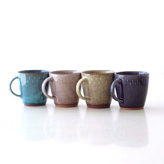 💖啾啾💖現貨 日本製 職人手做 4色 雨點 美濃燒 手工 咖啡杯 馬克杯 寬口 好清洗 陶瓷杯