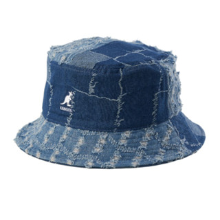 KANGOL DENIM MASHUP BUCKET 袋鼠 LOGO藍色丹寧盆帽 牛仔拼接漁夫帽 男女水桶帽 K5296