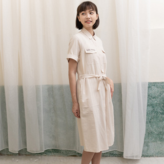 【Hana Mokuba】花木馬日系女裝休閒襯衫式短袖洋裝