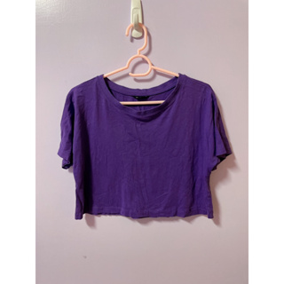 NET短袖棉質上衣—深紫色，M號