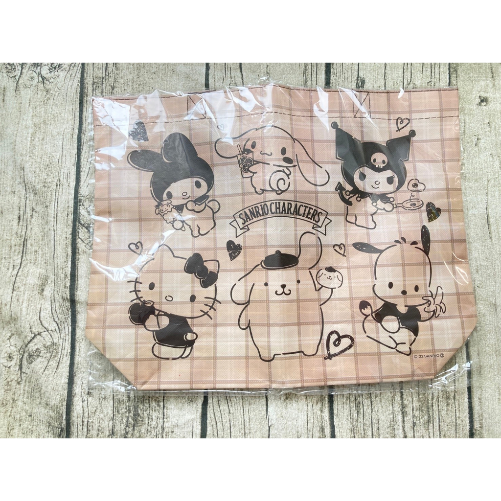 日本 正版 凱蒂貓 Hello Kitty 購物袋 提袋 環保袋 側背包 咖啡色 手提袋 美樂蒂 大耳狗 布丁狗