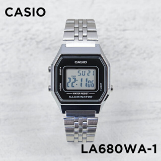 <秀>CASIO專賣店公司貨附保證卡及發票方型典雅電子錶 LA-680WA-1D街頭男女潮流必備配件