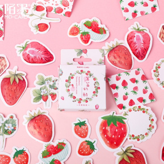 【ML嚴選】草莓奶酪盒裝貼紙 手帳草莓裝飾封口貼紙