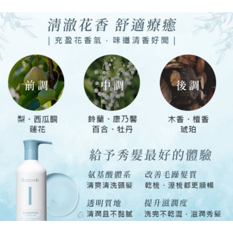 澳洲~Ficcecode菲詩蔻正貨~玻尿酸補水洗髮精 300ml