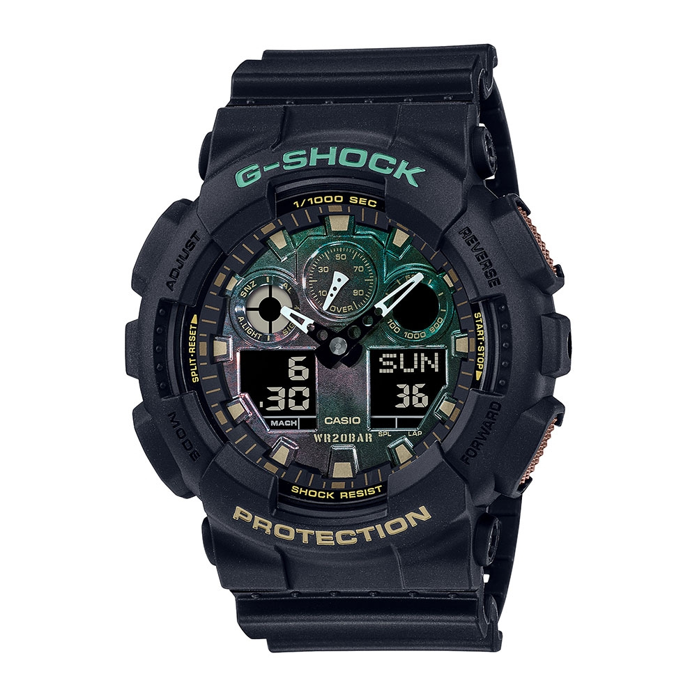 CASIO 卡西歐 G-SHOCK 仿鏽粗曠雙顯電子錶 (GA-100RC-1A)