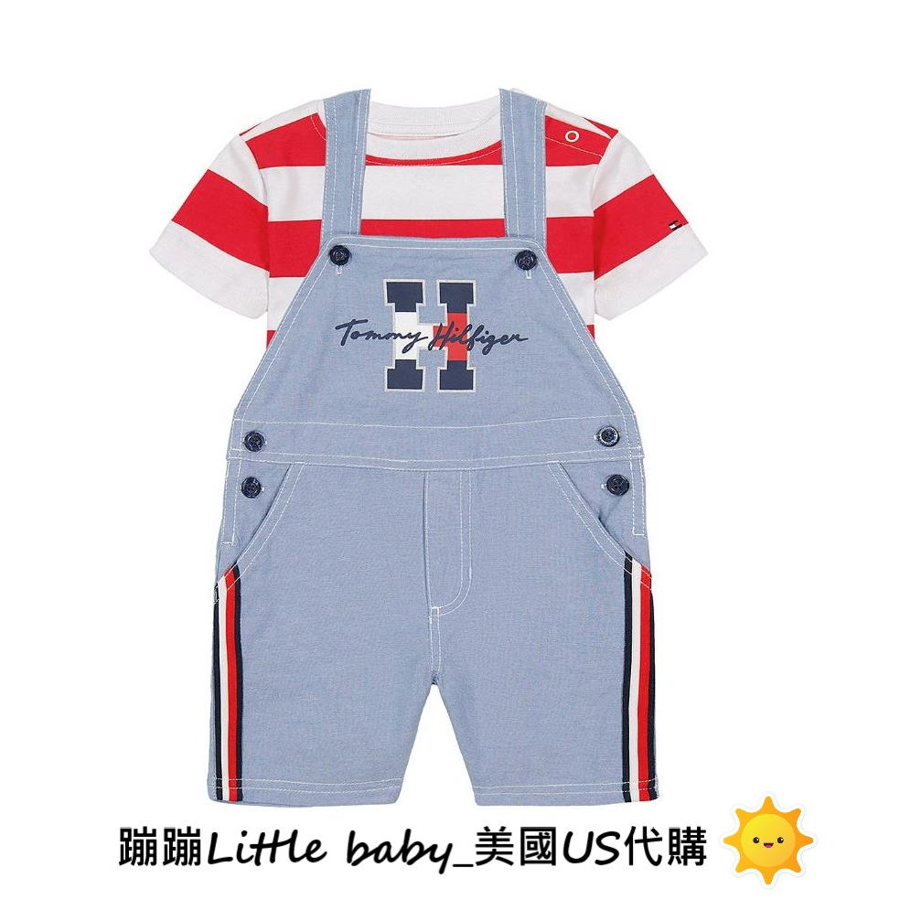 ★ 現貨-24M ★ Tommy Hilfiger童裝 男女嬰美國代購超值特價-吊帶褲2件組 新款藍紅條紋