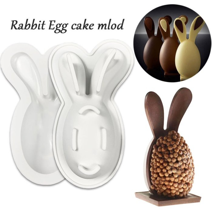 法式復活節兔子彩蛋慕斯蛋糕模具/雞蛋敲敲樂巧克力矽膠模具/烘焙工具