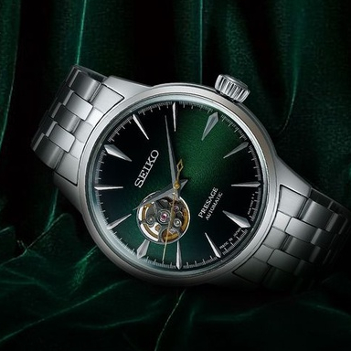 SEIKO 精工 PRESAGE 調酒師系列開芯機械腕錶 (4R38-01N0G/SSA441J1)  SK027